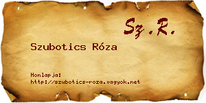 Szubotics Róza névjegykártya